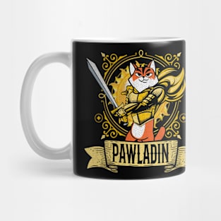 Pawladin Tabletop RPG D20 Funny Cat Paladin Dungeon Master Mug